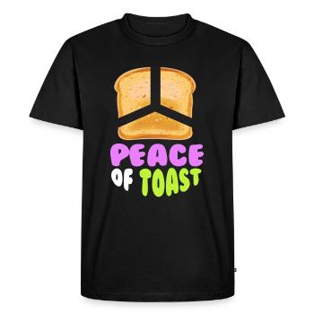 Peace Of Toast Bread Toast Breakfast - Men's Premium Organic T-Shirt - black - Front - Nico (187cm)