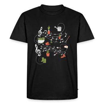 Musique Notes musicales Gardener - T-shirt Premium bio Homme - noir - Devant - Nico (187cm)