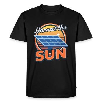 Récolter Le Soleil Solaire Photovoltaïque Soleil - T-shirt Premium bio Homme - noir - Devant - Nico (187cm)