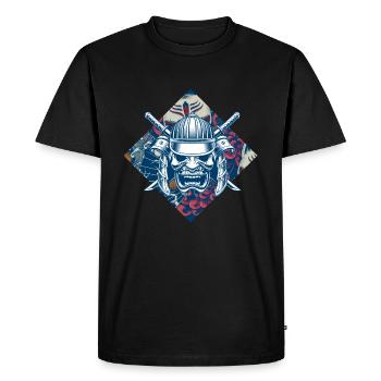Samurai Japan Mask Japanese Art - Men's Premium Organic T-Shirt - black - Front - Nico (187cm)