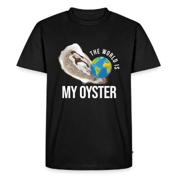 Le monde est ma coquille d’huître - T-shirt Premium bio Homme - noir - Devant - Nico (187cm)