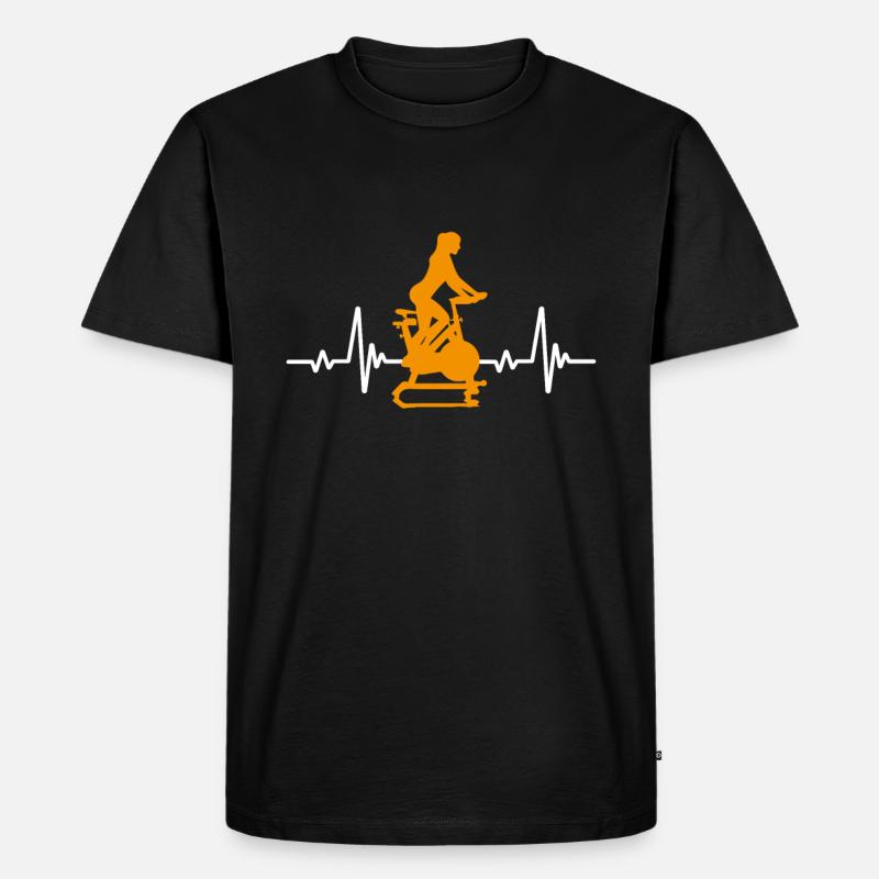 Herzfrequenz Indoor Cycling - Männer Premium Bio T-Shirt - Schwarz
