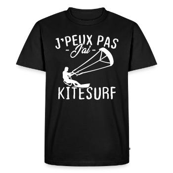 J'peux pas j'ai Kitesurf - T-shirt Premium bio Homme - noir - Devant - Nico (187cm)