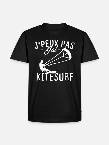 J'peux pas j'ai Kitesurf - T-shirt Premium bio Homme - noir