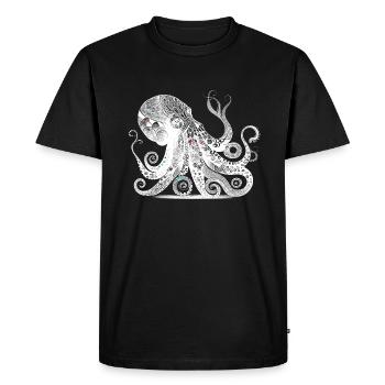 Conception de pieuvre cool avec motif aztèque - T-shirt Premium bio Homme - noir - Devant - Nico (187cm)