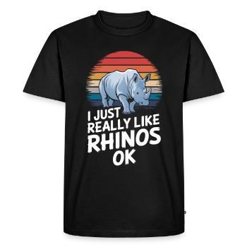 Rhinocéros Rhinocéros - T-shirt Premium bio Homme - noir - Devant - Nico (187cm)