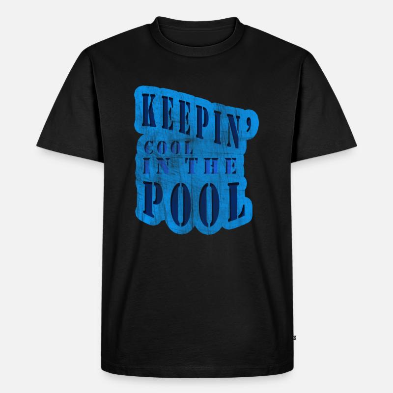 Cool im Pool - Männer Premium Bio T-Shirt - Schwarz