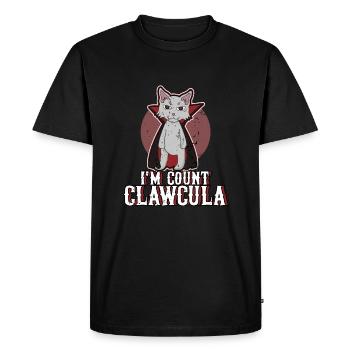 Idée de cadeau de chat Dracula Vampire Halloween - T-shirt Premium bio Homme - noir - Devant - Nico (187cm)