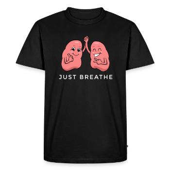 Respiration respiratoire de l'anatomie pulmonaire - T-shirt Premium bio Homme - noir - Devant - Nico (187cm)