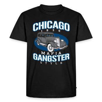 Mafia Chicago USA - Men's Premium Organic T-Shirt - black - Front - Nico (187cm)