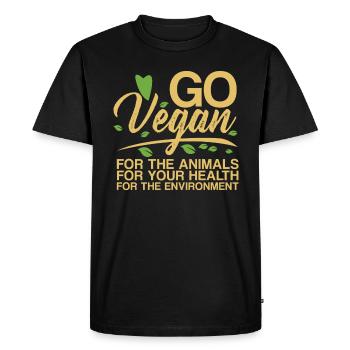 Tofu Vegan Tofu Végétalien - T-shirt Premium bio Homme - noir - Devant - Nico (187cm)