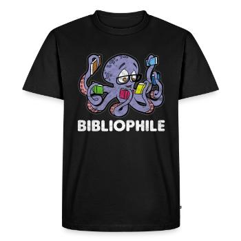 Bookworm books bookworm reading - Men's Premium Organic T-Shirt - black - Front - Nico (187cm)