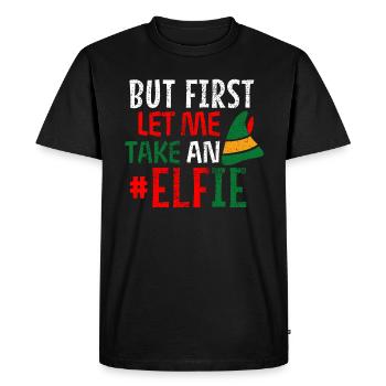 Elf Elfie pun - Men's Premium Organic T-Shirt - black - Front - Nico (187cm)