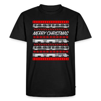 Conducteur de train - T-shirt Premium bio Homme - noir - Devant - Nico (187cm)
