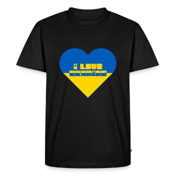 Ukraine - Men's Premium Organic T-Shirt - black - Front - Nico (187cm)