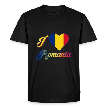Romania - Men's Premium Organic T-Shirt - black - Front - Nico (187cm)