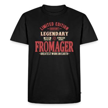 Fromager - T-shirt Premium bio Homme - noir - Devant - Nico (187cm)
