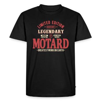 Motard - T-shirt Premium bio Homme - noir - Devant - Nico (187cm)