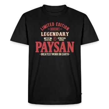 Paysan - T-shirt Premium bio Homme - noir - Devant - Nico (187cm)