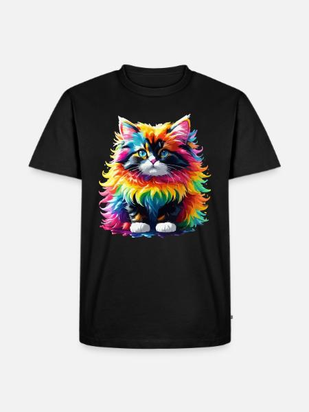 Cat Cat Rainbow Cute Cute Kids - Men's Premium Organic T-Shirt - black