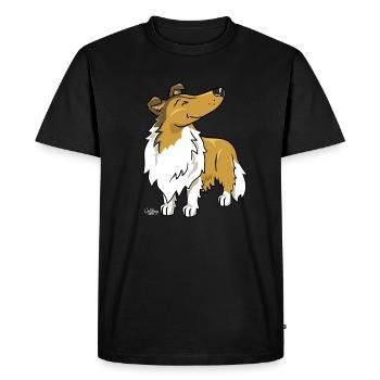 RoughCollieB - Men's Premium Organic T-Shirt - black - Front - Nico (187cm)
