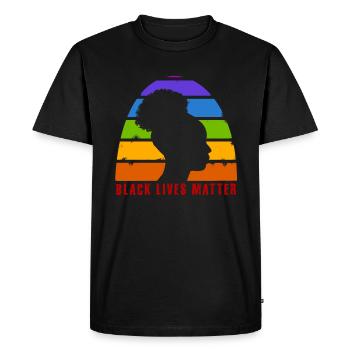 Black Lives Matter - Rainbow Afro Girl - Equality - T-shirt Premium bio Homme - noir - Devant - Nico (187cm)