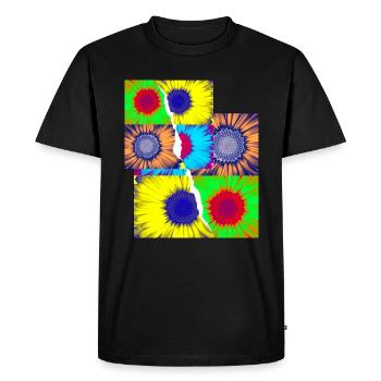 Pop Art Blumen - Männer Premium Bio T-Shirt - Schwarz - Vorne - Nico (187cm)