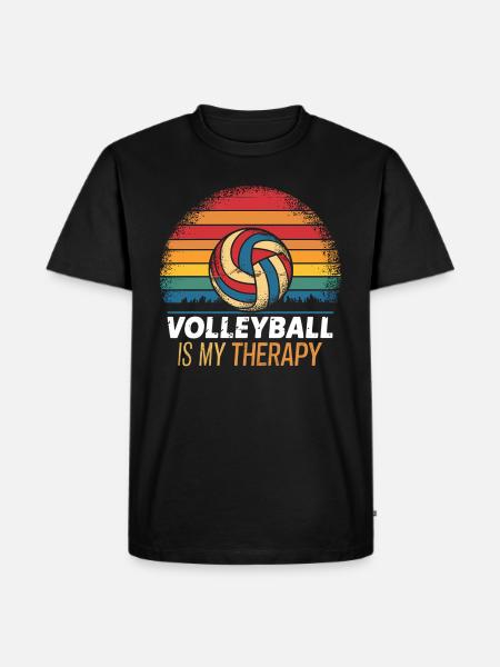 Volleyball - Männer Premium Bio T-Shirt - Schwarz