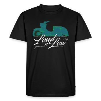 LOUD N LOW - Simson Schwalbe KR51 DDR DesignArt - - Men's Premium Organic T-Shirt - black - Front - Nico (187cm)