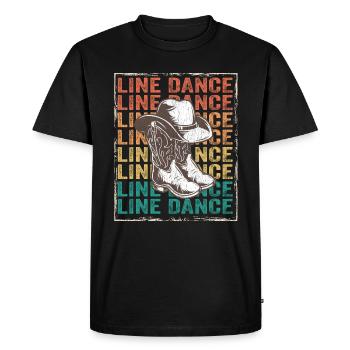 Line Dancing - Line Dance - Men's Premium Organic T-Shirt - black - Front - Nico (187cm)