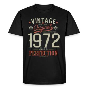 Age of Perfection 1972 Anniversary 51 Years - Men's Premium Organic T-Shirt - black - Front - Nico (187cm)