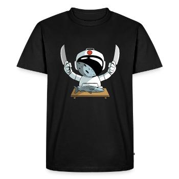 Sushi Chef Astronaute - T-shirt Premium bio Homme - noir - Devant - Nico (187cm)