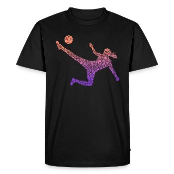 Joueuse de football Filles Joueuse de soccer - T-shirt Premium bio Homme - noir - Devant - Nico (187cm)