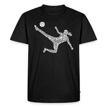 Joueuse de football Filles Joueuse de soccer - T-shirt Premium bio Homme - noir - Devant - Nico (187cm)