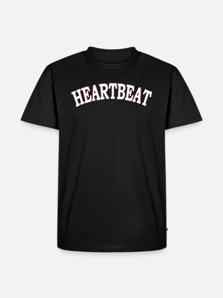Heartbeat - Männer Premium Bio T-Shirt - Schwarz