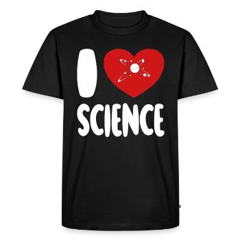 I love science - ich liebe die Wissenschaft - Men's Premium Organic T-Shirt - black - Front - Nico (187cm)