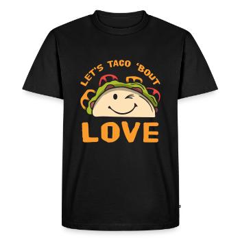 Let's Taco' Bout Love Valentine's Day Gift Love - Men's Premium Organic T-Shirt - black - Front - Nico (187cm)