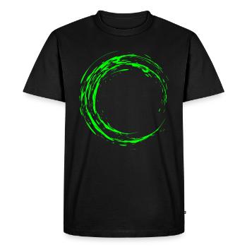 Cercle vert brosse - T-shirt Premium bio Homme - noir - Devant - Nico (187cm)
