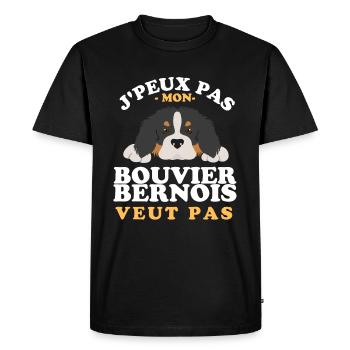 Mon bouvier bernois ne veut pas - T-shirt Premium bio Homme - noir - Devant - Nico (187cm)