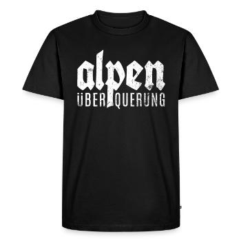 Crossing the Alps - outdoor hiking biking - Men's Premium Organic T-Shirt - black - Front - Nico (187cm)