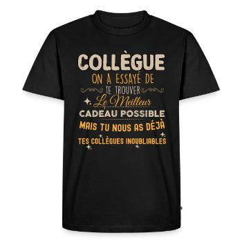 Mes Collègues Sont Inoubliables Et Extra - T-shirt Premium bio Homme - noir - Devant - Nico (187cm)