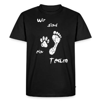 Nous sommes une équipe, chien, amour de chien, amoureux des chiens - T-shirt Premium bio Homme - noir - Devant - Nico (187cm)