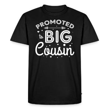 Promoted to Big Cousin - Men's Premium Organic T-Shirt - black - Front - Nico (187cm)
