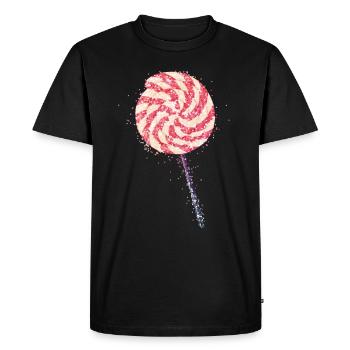 Glitter lollipop - Men's Premium Organic T-Shirt - black - Front - Nico (187cm)