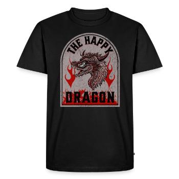 The happy dragon - Men's Premium Organic T-Shirt - black - Front - Nico (187cm)