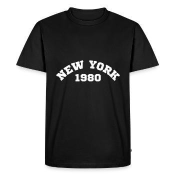 New York 1980 - Men's Premium Organic T-Shirt - black - Front - Nico (187cm)