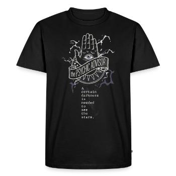 Le conseiller psychique - T-shirt Premium bio Homme - noir - Devant - Nico (187cm)