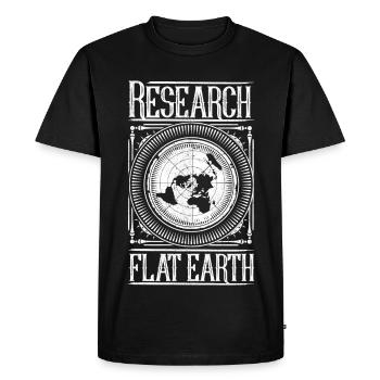 Terre plate - Terre plate - Research Flat Earth - T-shirt Premium bio Homme - noir - Devant - Nico (187cm)
