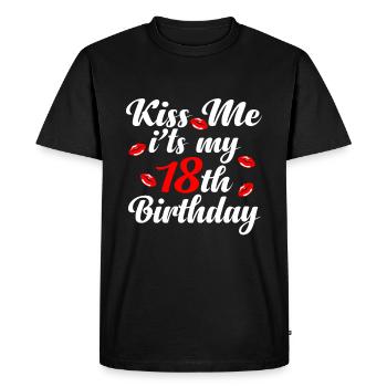 18 18. Geburtstag Geschenk Geschenkidee - Männer Premium Bio T-Shirt - Schwarz - Vorne - Nico (187cm)