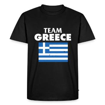 Team Grèce Sport Football Team Shirt - T-shirt Premium bio Homme - noir - Devant - Nico (187cm)